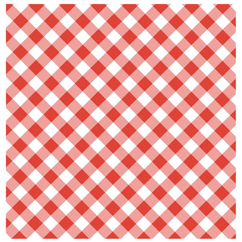 TNT Para Decoração de Festa Junina - Xadrez Vermelho - 1,40x1,00 Metro