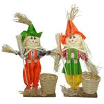 Enfeite Espantalho com Vassoura e Cesto Para Festa Junina 30cm - 1 Un