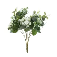 Flores Decorativas Permanentes - Flores X10 45cm Branco - 1 Buquê