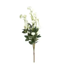 Flores Decorativas Permanentes - Haste de Mini Rosas X23 45cm Branco - 6 Hastes