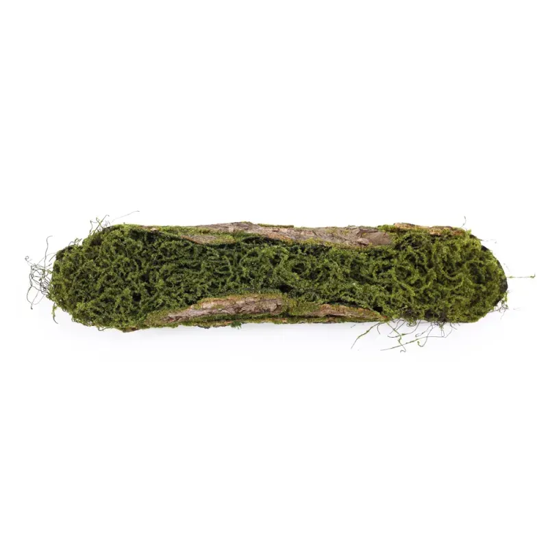 Tronco Decorativo Horizontal Musgo/Madeira G 18x86x16cm Verde/Marrom - 1 Un