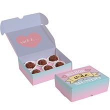 Kit Caixa Para 6 Brigadeiros/Bombons Mãe 13x10,6x4,5cm - 10 Un