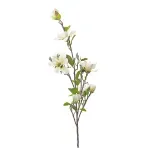 Flores Decorativas Permanentes - Magnólias X8 1,32 Metros Branco - 1 Haste