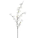 Flores Decorativas Permanentes - Flor de Cerejeira 1,05 Metros Branco - 6 Hastes