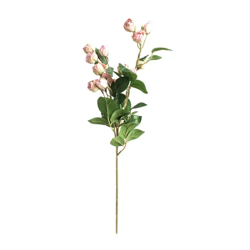 Flores Decorativas Permanentes - Haste de Rosas X15 70cm Rosa Claro - 6 Hastes