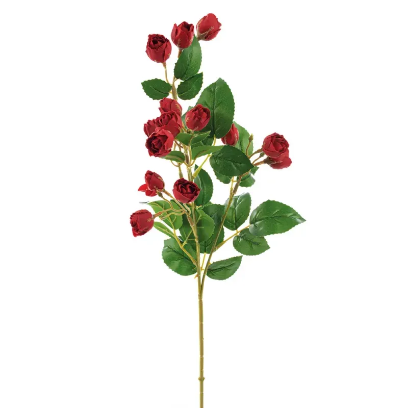 Flores Decorativas Permanentes - Haste de Rosas X15 70cm Vermelha - 6 Hastes