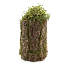 Tronco Decorativo Vertical Musgo/Madeira G 18x18x35cm Verde/Marrom - 1 Un