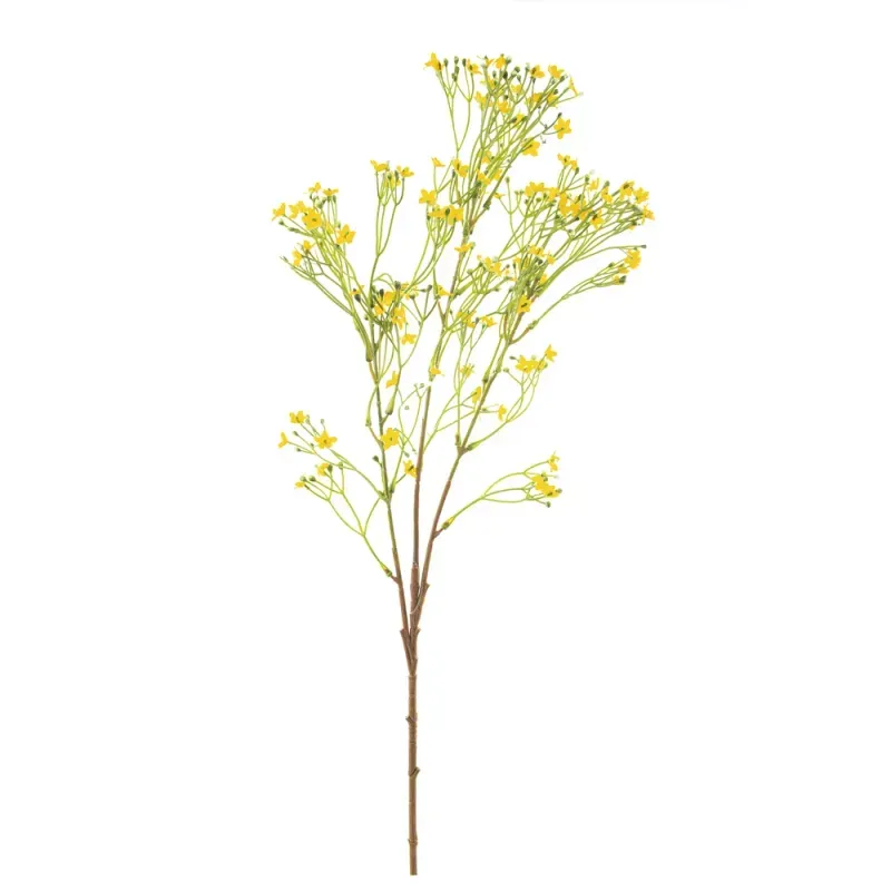 Flores Decorativas Permanentes - Wallflower X36 72cm Amarelo - 6 Hastes