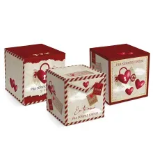 Kit Caixa Pop Amor Real 7x7x7cm - 10 Un