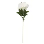 Flores Decorativas Permanentes - Rosa Decorativa Toque Aveludado 80cm Branco - 6 Hastes