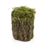 Tronco Decorativo Vertical Musgo/Madeira M 18x18x25cm Verde/Marrom - 1 Un