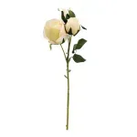 Flores Decorativas Permanentes - Rosa com Folhas 41cm Rosa Chá/Verde - 6 Hastes