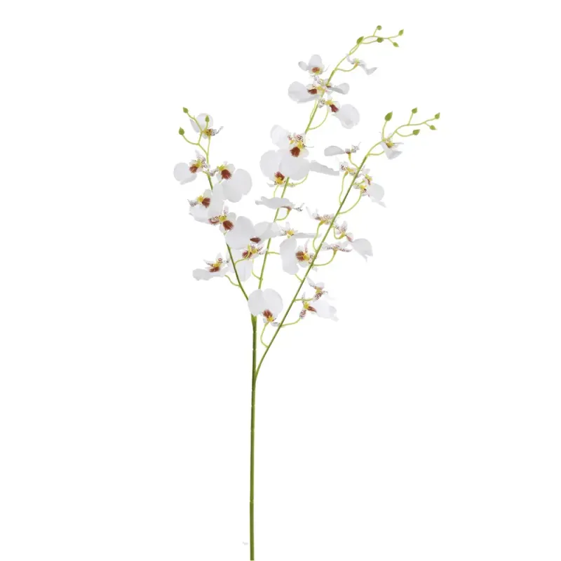 Flores Decorativas Permanentes - Orquídea X32 83cm Branco - 6 Hastes