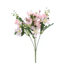Flores Decorativas Permanentes - Buquê Flores e Sementes 32cm Rosa - 6 Buquês