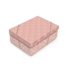 Kit Caixa Retangular com Tampa Luxúria Rosê Gold P 24x18x8cm - 10 Un