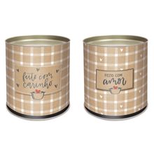 Kit Lata Para Doces Rígida Amor 9x11cm - 12 Un