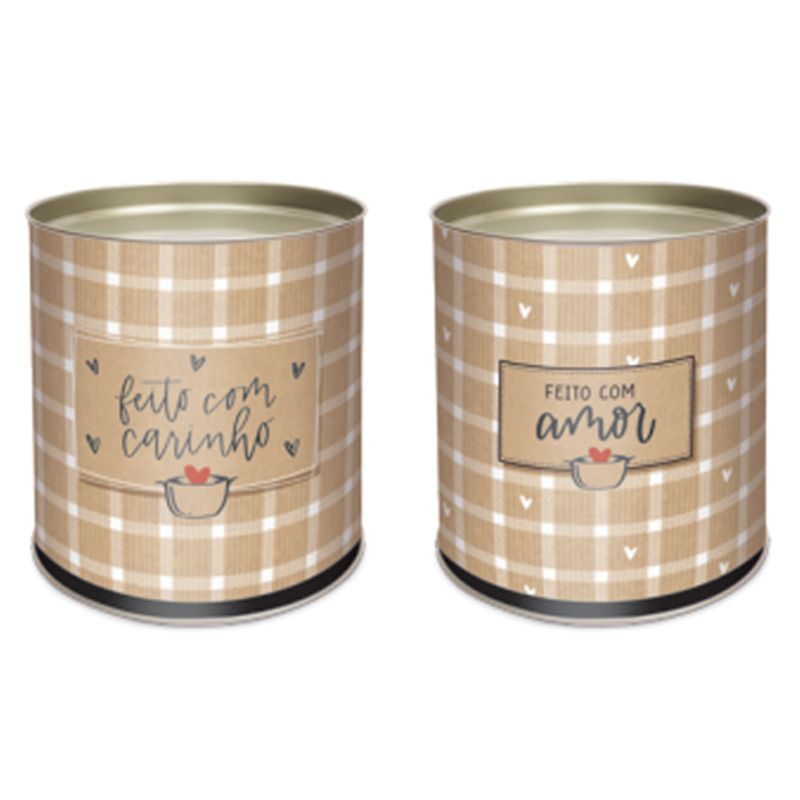 Kit Lata Para Doces Rígida Amor 9x11cm - 12 Un