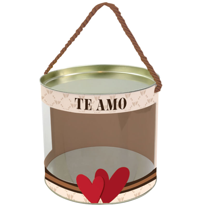 Kit Cesta na Lata com Alça L'Amour 20x22cm - 4 Un
