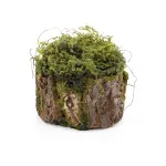 Tronco Decorativo Vertical Musgo/Madeira P 16x20x18cm Verde/Marrom - 1 Un