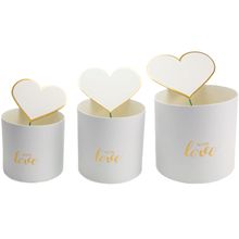 Kit Caixa Redonda Love com Pick P/M/G Branco - 3 Un