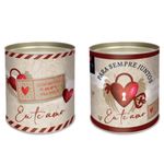 Kit Lata Para Doces Rígida Amor Real Composê 9x11cm - 12 Un