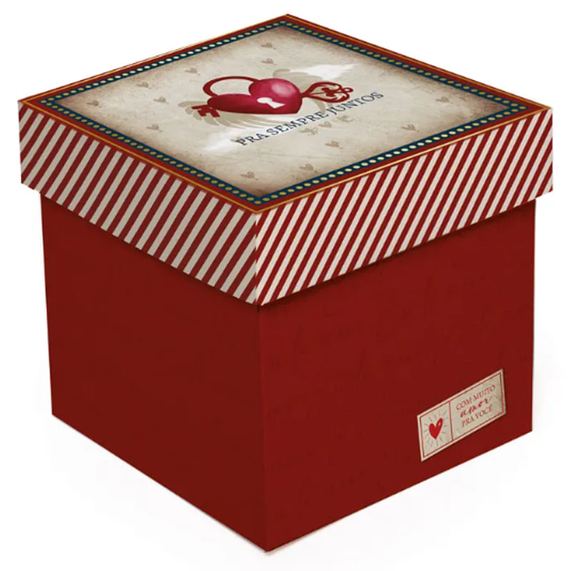 Kit Caixa Cubo Amor Real G 17x17x17cm - 10 Un