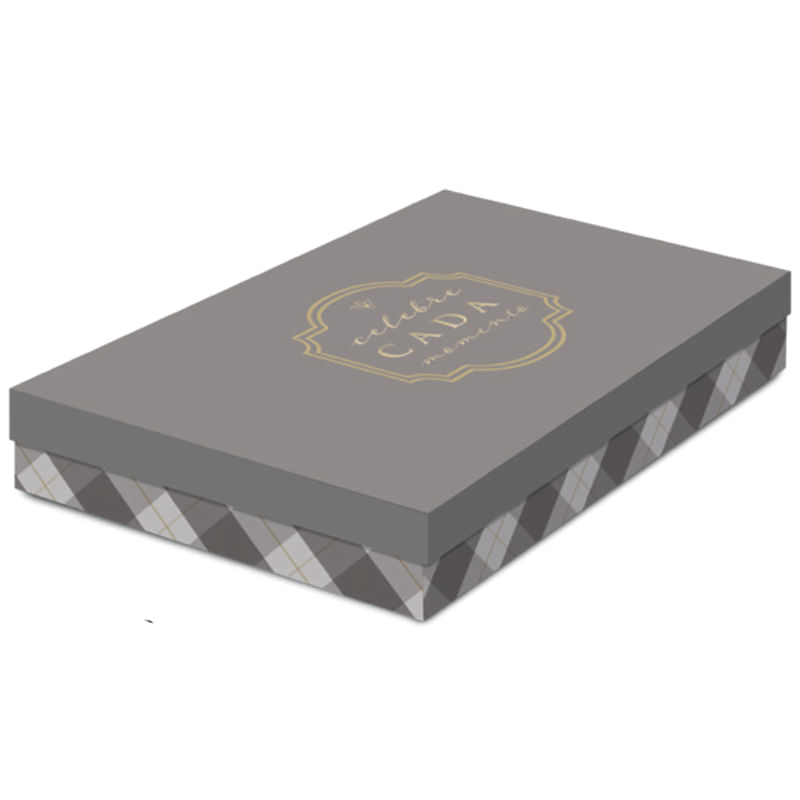 Kit Caixa Retangular com Tampa Baixa Trevor M 30x21x5,5cm - 10 Un