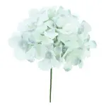 Flores Decorativas Permanentes - Hortênsia com Haste 46cm Verde Claro/Verde - 6 Hastes