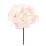 Flores Decorativas Permanentes - Hortênsia com Haste 46cm Rosa Claro/Verde - 6 Hastes