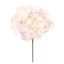 Flores Decorativas Permanentes - Hortênsia com Haste 46cm Rosa Claro/Verde - 6 Hastes