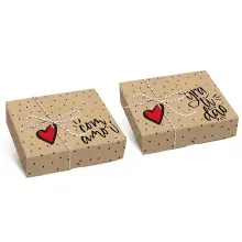 Kit Caixa Retangular Tampa Fundo Kit Fechamento Mensagens M 25x20x5cm - 10 Un