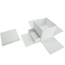 Caixa Quadrada Surpresa de Papel Liso 20x20x18cm Branco - 1 Un