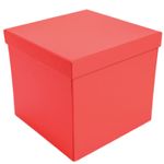 Caixa Quadrada Surpresa de Papel Liso 20x20x18cm Vermelho - 1 Un