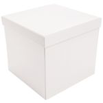 Caixa Quadrada Surpresa de Papel Liso 20x20x18cm Branco - 1 Un