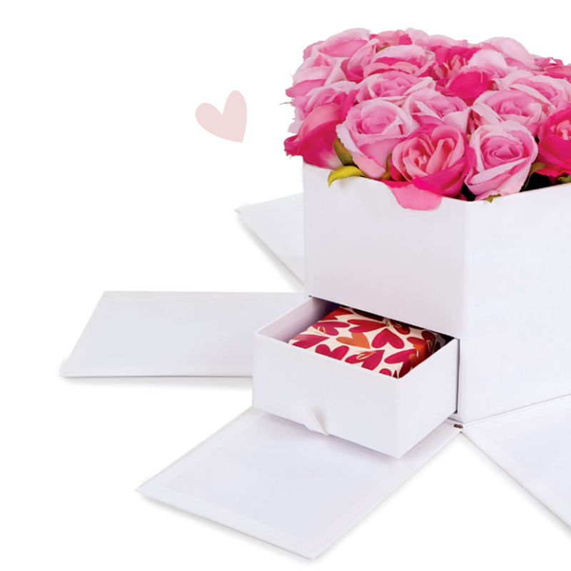 Caixa Hexagonal Surpresa de Papel Liso 24,2x21x15,5cm Preto - 1 Un
