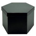 Caixa Hexagonal Surpresa de Papel Liso 24,2x21x15,5cm Preto - 1 Un
