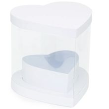 Caixa Coração com Tampa Liso 26x26x25,5cm Branco - 1 Un