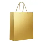 Kit Sacola de Papel Premium Laminada Metalizada Ouro P 23x19x10cm - 10 Un