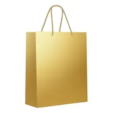 Kit Sacola de Papel Premium Laminada Metalizada Ouro P 23x19x10cm - 10 Un
