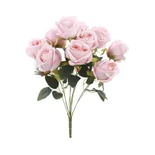 Flores Decorativas Permanentes - Buquê de Rosas X11 49cm Lilás - 1 Buquê