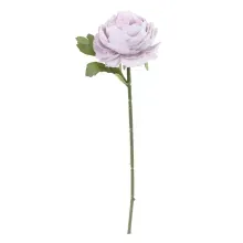 Flores Decorativas Permanentes - Peônia Solitária 30cm Lilás/Verde - 6 Hastes