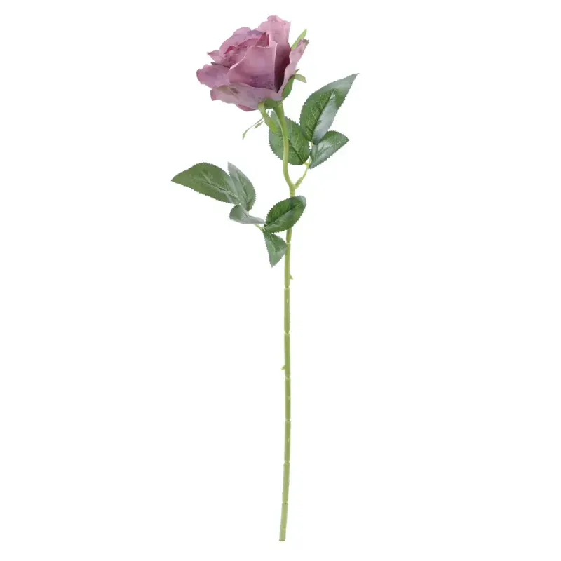Flores Decorativas Permanentes - Peônia Solitária 30cm Roxa/Verde - 6 Hastes