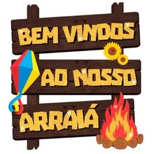 Painel Impresso com Glitter para Festa Junina - BEM-VINDO 53cm