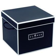Caixa com Alça Flower 20x20x19cm Preto - 1 Un