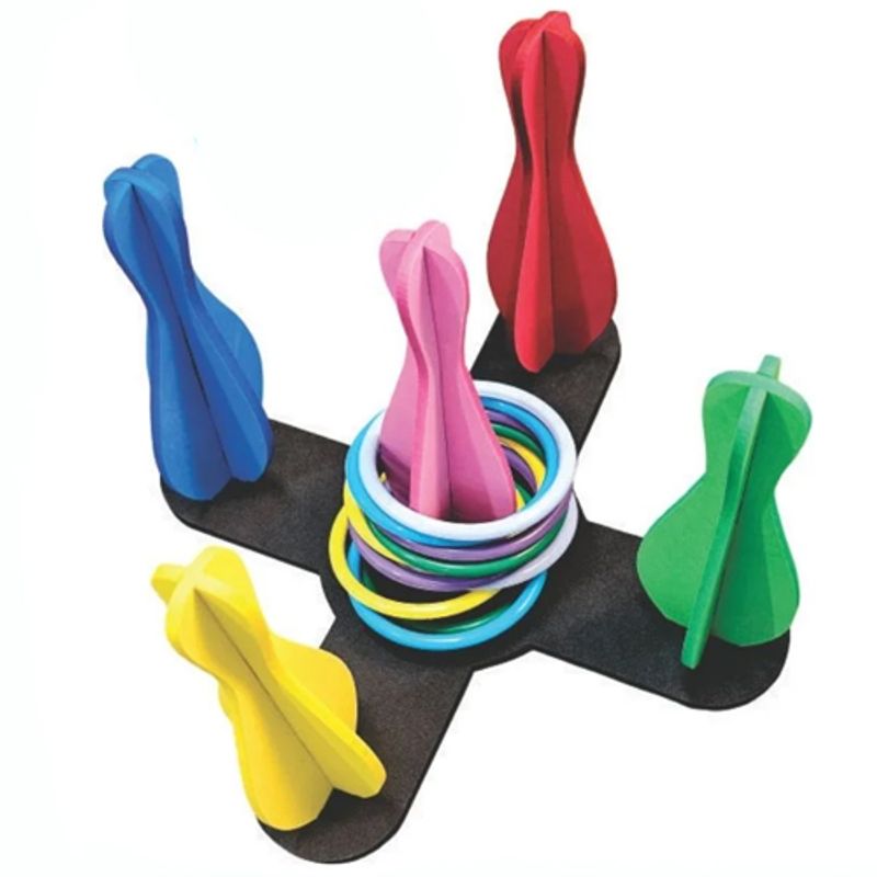 Jogo de Argolas Para Festa Junina 27cm - Com 6 Pinos e 3 Argolas