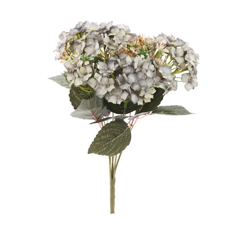 Flores Decorativas Permanentes - Hortênsias X196 41cm Azul - 1 Buquê