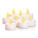 Jogo com 8 Velas Eletrônicas Tealight com Led Piscante na Cor Clara