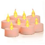 Jogo com 8 Velas Eletrônicas Tealight com Led Piscante na Cor Clara