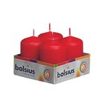 Natal - Vela Mini Pilar Vermelho 6X4 cm (Velas Bolsius) - 4 Peças