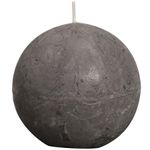 Natal - Vela Bola Rústico Cinza 8 cm (Velas Bolsius) - 6 Un